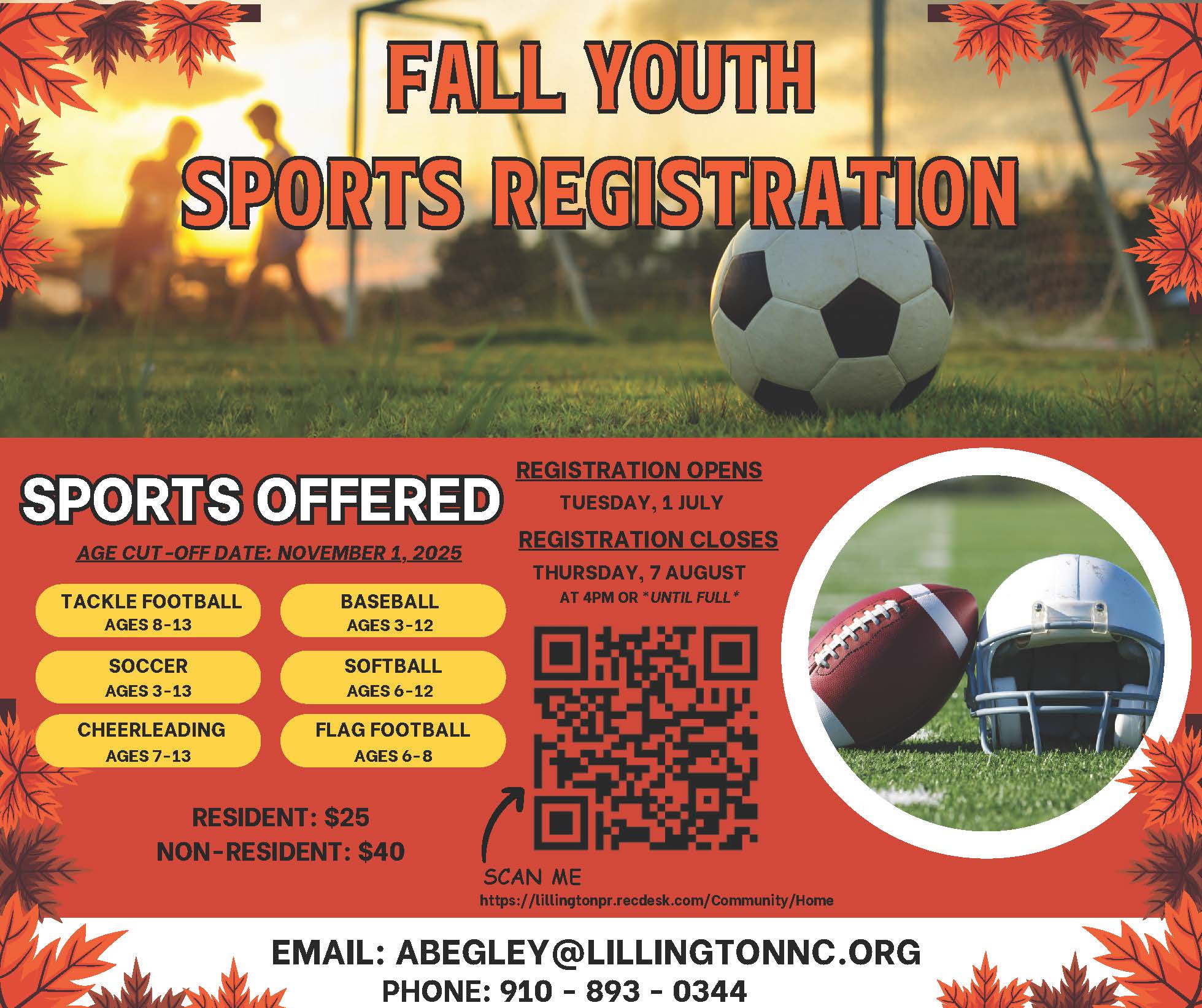 Fall Sports Registration